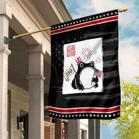 Funny Patriotic Grumpy Frog 250th Anniversary USA Garden Flag