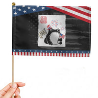 Funny Patriotic Grumpy Frog 250th Anniversary USA Patriotic Handheld Flag
