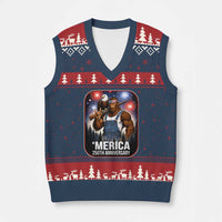 Funny Bigfoot America 250 Years Of American Freedom V-Neck Knit Sweater Vest