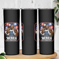 Funny Bigfoot America 250 Years Of American Freedom Skinny Tumbler