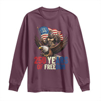 Funny Patriotic Bigfoot Long Sleeve Shirt 250 Years Of American Freedom