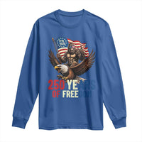 Funny Patriotic Bigfoot Long Sleeve Shirt 250 Years Of American Freedom