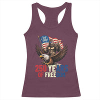 Funny Patriotic Bigfoot Racerback Tank Top 250 Years Of American Freedom
