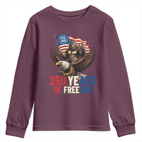 Funny Patriotic Bigfoot Youth Sweatshirt 250 Years Of American Freedom