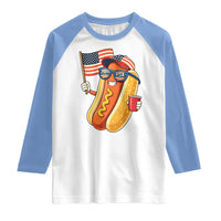 Funny Patriotic Hotdog Raglan Shirt USA 250th Anniversary