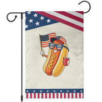 Funny Patriotic Hotdog Garden Flag USA 250th Anniversary
