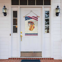Funny Patriotic Hotdog Garden Flag USA 250th Anniversary