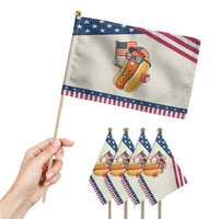 Funny Patriotic Hotdog Patriotic Handheld Flag USA 250th Anniversary