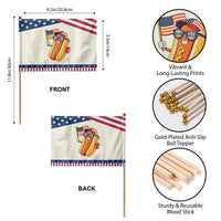 Funny Patriotic Hotdog Patriotic Handheld Flag USA 250th Anniversary