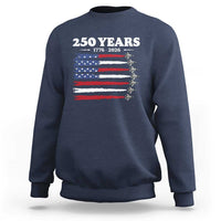 American Flag Fighter Jets Sweatshirt USA 250 Years Of Freedom