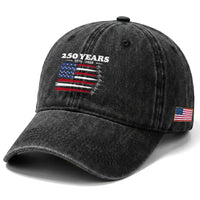 American Flag Fighter Jets Washed Cotton Baseball Cap USA 250 Years Of Freedom
