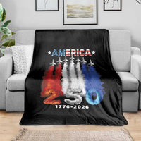 Patriotic Fighter Jets Throw Blanket USA 250 Years Of Freedom