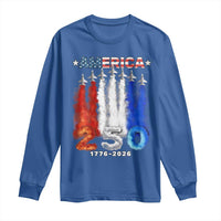 Patriotic Fighter Jets Long Sleeve Shirt USA 250 Years Of Freedom