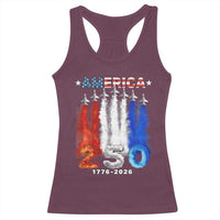 Patriotic Fighter Jets Racerback Tank Top USA 250 Years Of Freedom