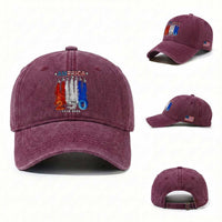 Patriotic Fighter Jets Washed Cotton Baseball Cap USA 250 Years Of Freedom
