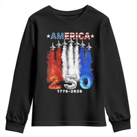 Patriotic Fighter Jets Youth Sweatshirt USA 250 Years Of Freedom