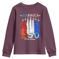 Patriotic Fighter Jets Youth Sweatshirt USA 250 Years Of Freedom