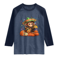 Cute Punch Baby Monkey Cinco De Mayo Raglan Shirt Funny Animal Gift