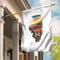 Route Highway 66 Illinois State Pride Garden Flag Mother Road Travel Gift