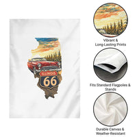 Route Highway 66 Illinois State Pride Garden Flag Mother Road Travel Gift
