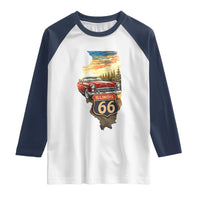 Route Highway 66 Illinois State Pride Raglan Shirt Mother Road Travel Gift