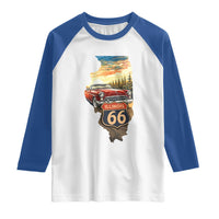 Route Highway 66 Illinois State Pride Raglan Shirt Mother Road Travel Gift