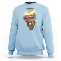 Route Highway 66 Illinois State Pride Sweatshirt Mother Road Travel Gift