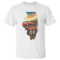 Route Highway 66 Illinois State Pride T Shirt Mother Road Travel Gift