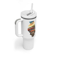 Route Highway 66 Illinois State Pride Tumbler With Handle Mother Road Travel Gift