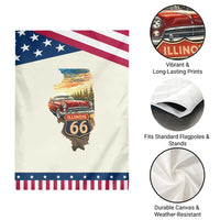 Route Highway 66 Illinois State Pride Garden Flag Mother Road Travel Gift