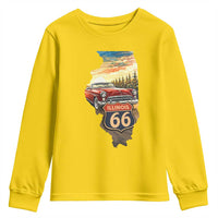 Route Highway 66 Illinois State Pride Youth Sweatshirt Mother Road Travel Gift