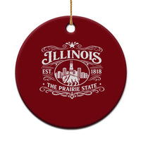 The Prairie State Illinois Souvenir Ceramic Ornament Historic Midwest Gift