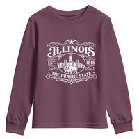 The Prairie State Illinois Souvenir Youth Sweatshirt Historic Midwest Gift