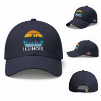 Vintage Illinois Mountain Forest Baseball Cap Nature Adventure Gift