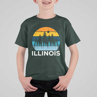 Vintage Illinois Mountain Forest T Shirt For Kid Nature Adventure Gift