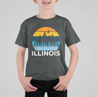 Vintage Illinois Mountain Forest T Shirt For Kid Nature Adventure Gift