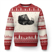 Mother Road Adventure Graphic Ugly Christmas Sweater Vintage Route Highway 66 Bridge