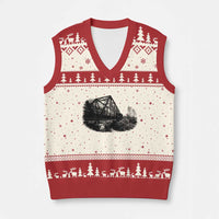 Mother Road Adventure Graphic V-Neck Knit Sweater Vest Vintage Route Highway 66 Bridge