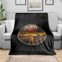 Illinois Route Highway 66 Motorcycle Throw Blanket Road Trip Adventure