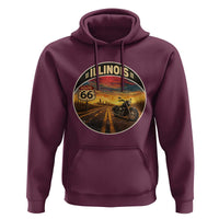 Illinois Route Highway 66 Motorcycle Hoodie Road Trip Adventure