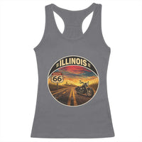 Illinois Route Highway 66 Motorcycle Racerback Tank Top Road Trip Adventure