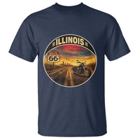 Illinois Route Highway 66 Motorcycle T Shirt Road Trip Adventure