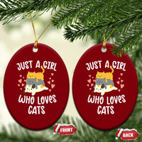 Just A Girl Who Loves Cats Ceramic Ornament Cute Kittens Pet Lover - Wonder Print Shop