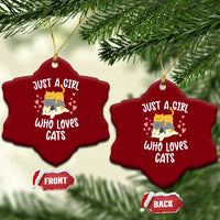 Just A Girl Who Loves Cats Ceramic Ornament Cute Kittens Pet Lover - Wonder Print Shop