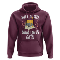 Just A Girl Who Loves Cats Hoodie Cute Kittens Pet Lover - Wonder Print Shop