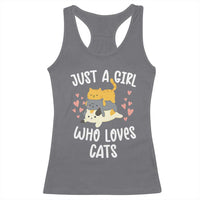 Just A Girl Who Loves Cats Racerback Tank Top Cute Kittens Pet Lover - Wonder Print Shop
