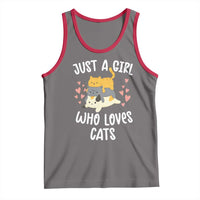 Just A Girl Who Loves Cats Tank Top Cute Kittens Pet Lover - Wonder Print Shop