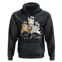 Cat Mom Hoodie Three Cool Cats with Sunglasses - Wonder Print Shop
