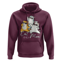Cat Mom Hoodie Three Cool Cats with Sunglasses - Wonder Print Shop