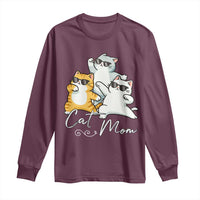 Cat Mom Long Sleeve Shirt Three Cool Cats with Sunglasses - Wonder Print Shop